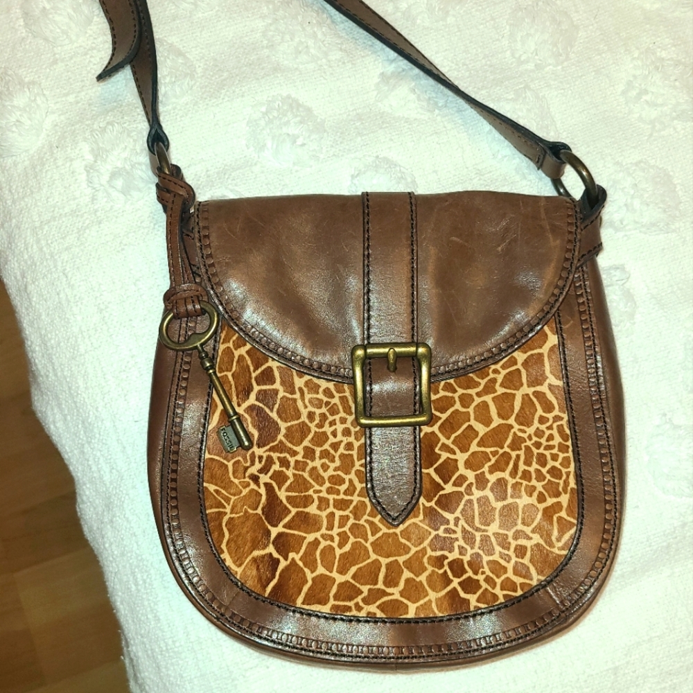 Fossil Giraffe Print Bag